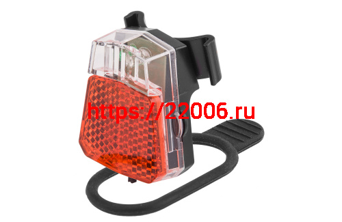 Фонарь Вело задний, JY-6091 прозрачно-красный