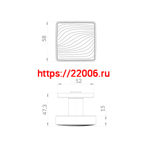 Ручка Punto (Пунто) раздельная K.EST.Q52.GIPNOZ SSC/WH-16 сатинированный хром/белый фото 2