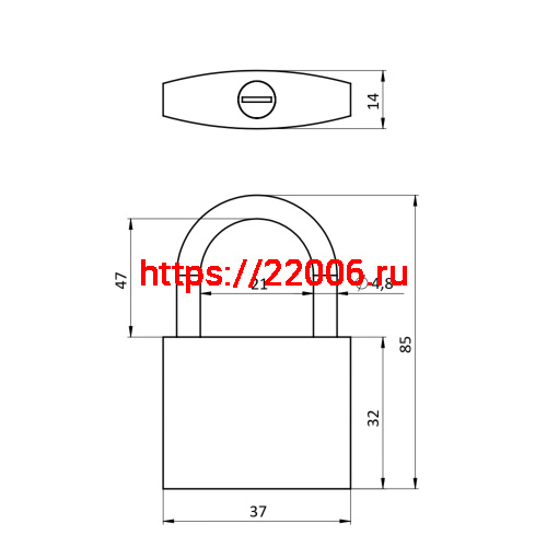 Замок Ajax (Аякс) навесной PD-0238L 3 key фото 2