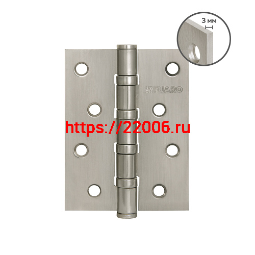 Петля Fuaro (Фуаро) универсальная HEAVY IN4400U SN (матовый никель) 100х75х3 мм