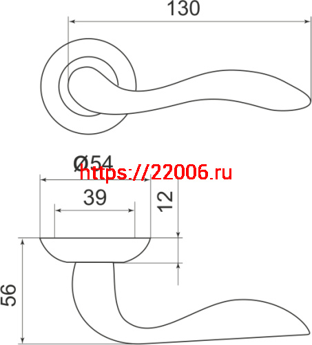 Ручка Armadillo (Армадилло) раздельная R.LD54.Selena (Selena LD19) SN/CP-3 матовый никель/хром фото 3