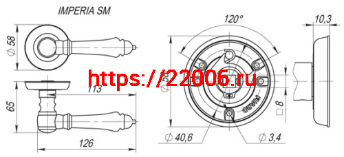 Ручка Fuaro (Фуаро) раздельная R.SM58.IMPERIA (IMPERIA SM) MAB-6 темная бронза фото 2
