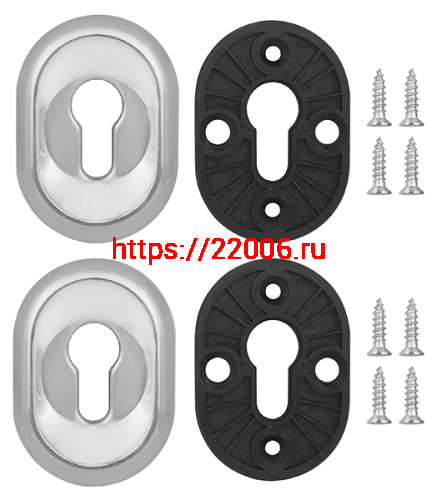 Накладка Fuaro (Фуаро) на цилиндр ESC.C/CRE/OV.12 (ESC-12C) CP хром (2шт. в уп.,отгр. по 1 шт.) фото 4