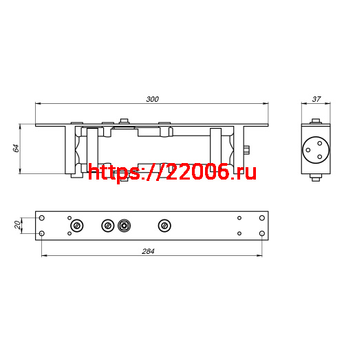 Доводчик дверной Fuaro (Фуаро) скрытой установки DCH2-05 (50-100 кг) AL до 100 кг (алюминий) фото 2
