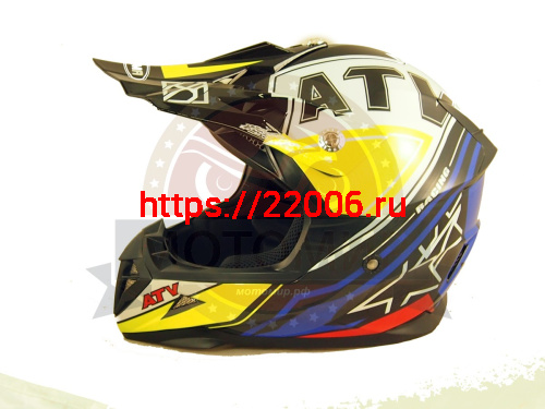 Шлем кроссовый YM-915 "YAMAPA", бело-синий, бело-красный, черно-желтый, размер S фото 2