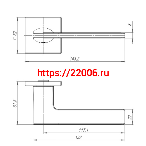 Ручка Punto (Пунто) раздельная K.ARC.Q52.MAIN SSG-39 сатин.золото фото 2
