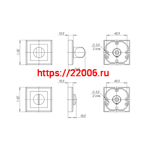 Ручка Punto (Пунто) поворотная BK6.K.QL52 (BK6 QL) CF-17 кофе фото 3