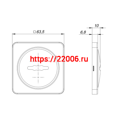 Накладка Fuaro (Фуаро) на цилиндр ESC.C.MSC/K.62 BL-24 черный (1 шт.) фото 3