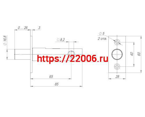 Задвижка Fuaro (Фуаро) врезная DB-ECO.867 (DB 867 eco) CP (хром) бэксет 65мм фото 2