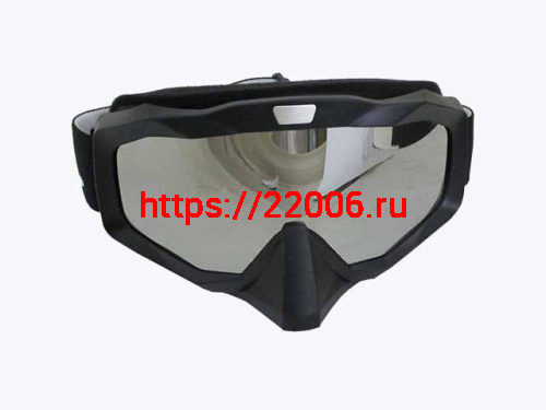 Очки YH-119 оправа черная, линза серая зеркальная с защитой носа