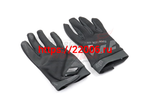 Перчатки мото Ranger Gel (тыльн.часть-износост.дыш.ткань,ладонь-износостойк.ткань) черные, L