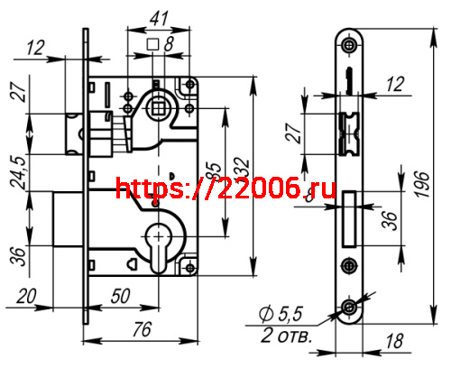 Корпус Armadillo (Армадилло) врезного замка c защёлкой METLH25-50 Box (LH 25-50) CP хром фото 4
