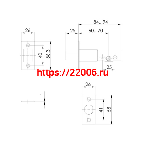 Замок Ajax (Аякс) врезной DK.002 BK SN мат.никель фото 3