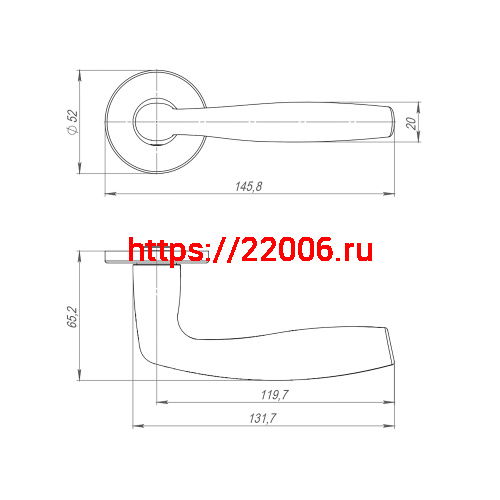 Ручка Punto (Пунто) раздельная R.ARC.R52.FORTUNA BL-24 черный ТРОСИК фото 4