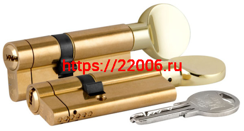 Цилиндровый Kale kilit (Кале килит) механизм со звуковой сигнализацией c вертушкой 164 AS/85 (35+10+40) mm латунь 5 кл.