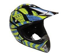 Шлем кроссовый KIRIN K27, черный, черн-бел, зелен-желт, размер L