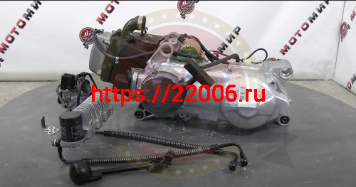 Двигатель Stels Капитан150 4х т. 150 см3 157QMJ (GY6-150) моноблок с редуктором в сборе, масл.охлажд фото 3