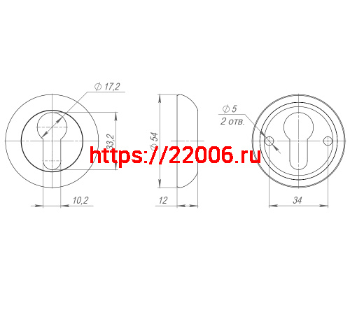 Накладка Armadillo (Армадилло) под цилиндр ET.R.LD54 (ET-1) SN/CP-3 матовый никель/хром фото 3