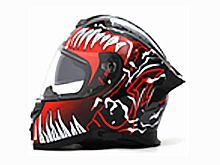 Мотошлем VIRTUE MD-820 закрытый с визором черный с рисунком VENOM (XL)
