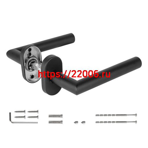 Ручка Fuaro (Фуаро) раздельная R.DSS201-0204P/19 (DSS-0204P/19) INOX 201 BLACK (овальное основание) фото 2