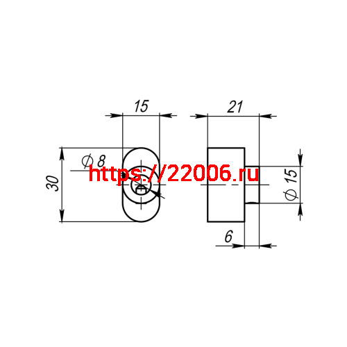 Вертушка Armadillo (Армадилло) на шток цилиндра T.Knob-S (CB-S) CP-8 хром фото 3
