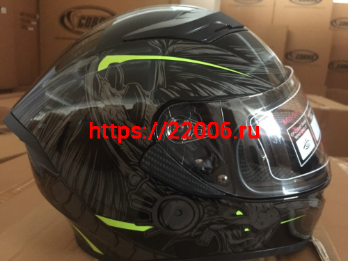 Шлем интеграл COBRA JK315, черный, с серой графикой(1), размеры XL фото 3