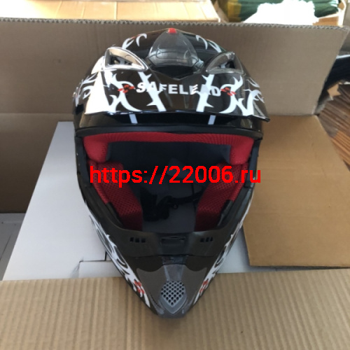 Шлем кроссовый "Safelead" HF-117 NEW черный (B04) размер S фото 2