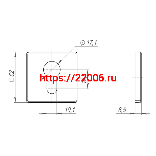 Накладка Fuaro (Фуаро) под цилиндр ET.K.SL52 (ET SL) SSC-16 сатинированный хром фото 3