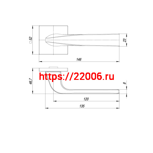 Ручка Punto (Пунто) раздельная K.ARC.Q52.SATURN BL-24 черный фото 2