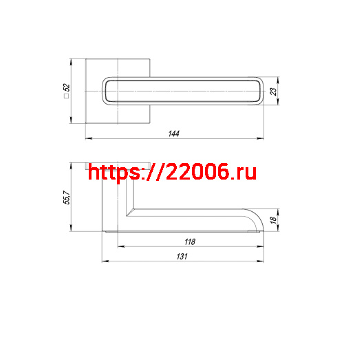Ручка Punto (Пунто) раздельная K.ARC.Q52.MARS BL/GR-24 черный/графит фото 2