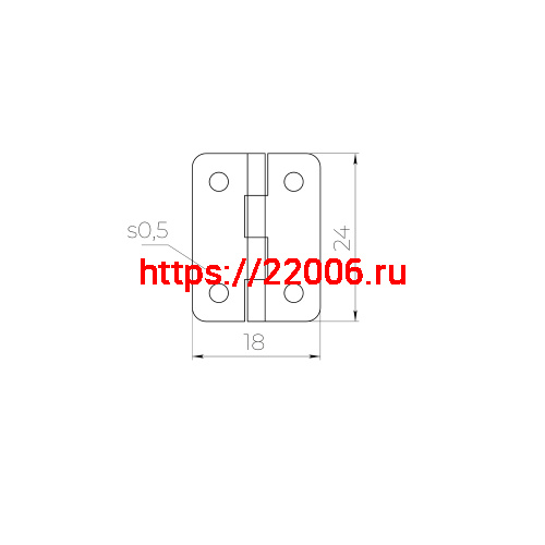 Петля Ajax (Аякс) карточная универсальная LM/IN18x24x0,5U YZN желтый цинк (4 шт) фото 2