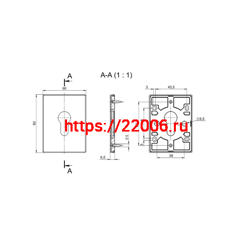 Накладка Fuaro (Фуаро) на цилиндр ESC.C.RL/K.486 (ESC 486-C RL) СР хром (1 шт.) фото 4