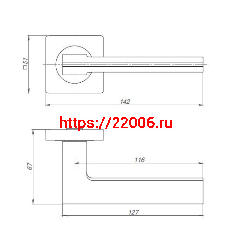 Ручка Punto (Пунто) раздельная K.ZQ51.ROTO (ROTO ZQ) SN/CP-3 матовый никель/хром фото 2