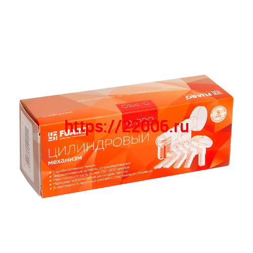 Цилиндровый Fuaro (Фуаро) механизм (D-PRO502/70) D-PRO5002KnobRL70(30+10+30) SSG-39 сатинированное золото 5Key фото 2