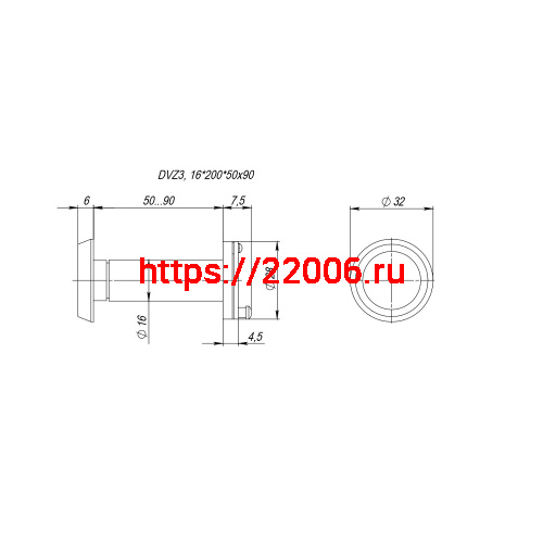 Глазок Fuaro (Фуаро) дверной, оптика пластик DV-LUX 3/90-50/Z (VIEWER 3 DVZ_LUX) CP хром фото 2