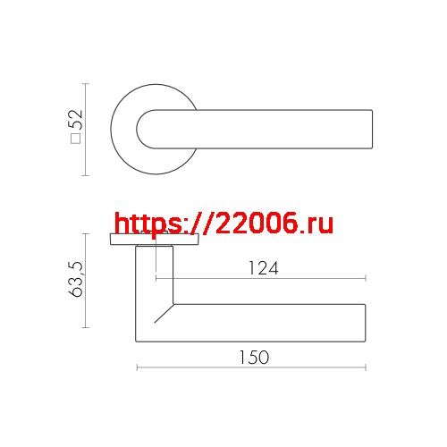 Ручка Fuaro (Фуаро) раздельная R.SLR52.BARREL CP-8 хром фото 2