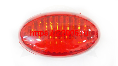 Фонарь Вело задний, 5 диода, красный овальный, (JY-006T) (VL605) фото 3