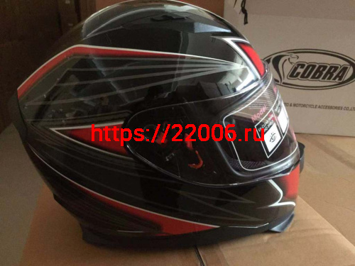 Шлем интеграл COBRA JK313, черный с красным(2), черный/синий (9), размеры S фото 2