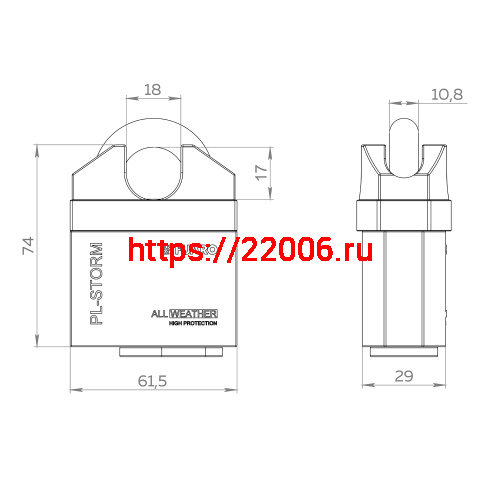 Замок Fuaro (Фуаро) навесной PL-STORM-3660 4 key (дисковый ключ) фото 3