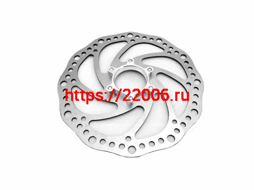 Диск тормозной для велосипеда 160 мм с адаптером под накручивающийся тормоз, 6 болтов