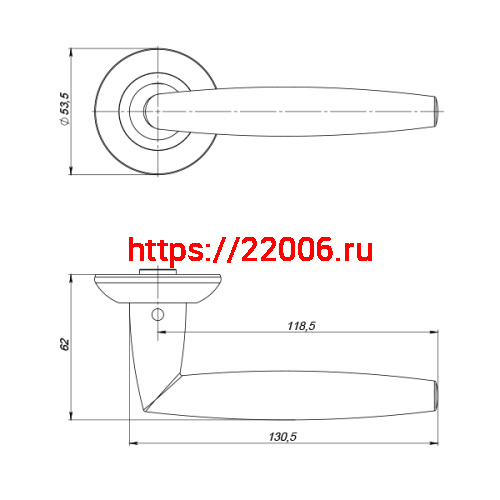 Ручка Punto (Пунто) раздельная R.ZR54.SUPREME (SUPREME ZR) SN/CP-3 матовый никель/хром фото 3