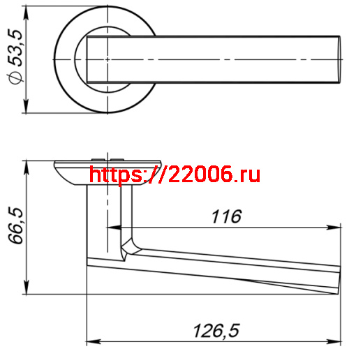 Ручка Ajax (Аякс) раздельная R.JR54.ERGO (ERGO JR) SN/CP-3 матовый никель/хром фото 2