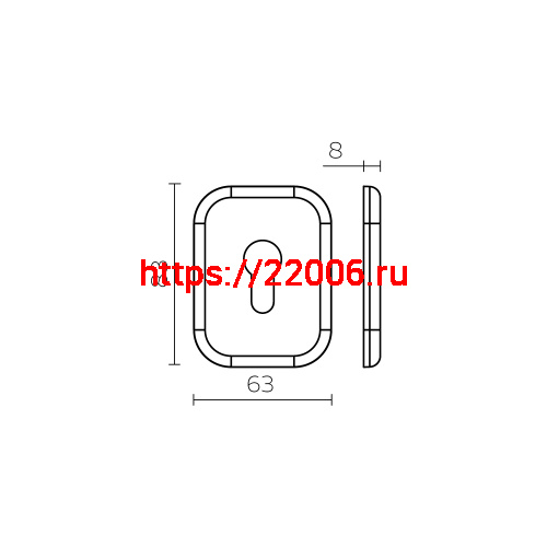 Накладка Fuaro (Фуаро) на цилиндр ESC.C.XL/K.486 (ESC 486-C SQ XL) SSC сатинированный хром (1 шт.) фото 3