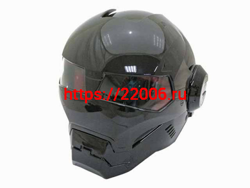 Мотошлем закрытый MASEI 610 черный (XXL)