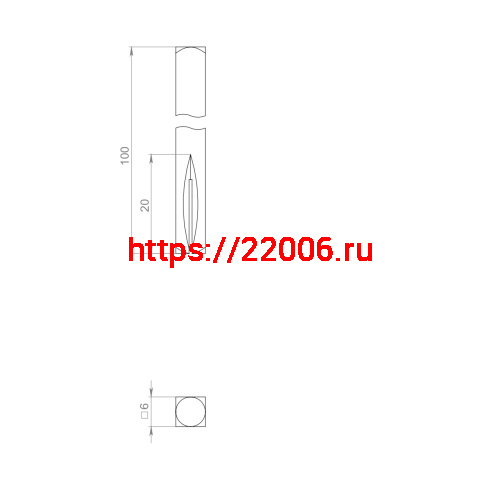 Квадрат Ajax (Аякс) для ручек поворотных Spindle 6х100 мм фото 2