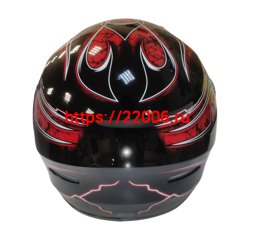 Шлем интеграл KIRIN K-22, черный, черн-крас матовый, черн-крас, размер M фото 7