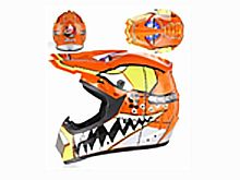 Мотошлем VIRTUE MD-905 Кросс оранжевый с черно-салатовым рисунком (XL)