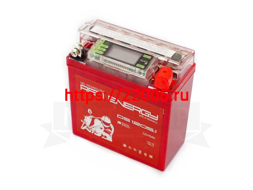 Аккумулятор 12В  5 А/ч, GEL (Red Energe DS 1205.1)  (120x61x129) обратная полярность, для Альфы