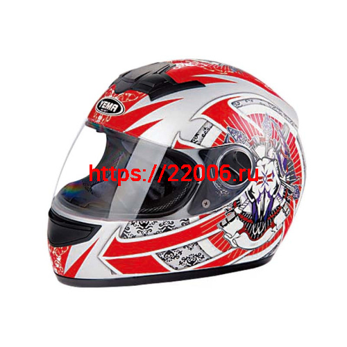 Мотошлем YM-823 красно-серый (S)