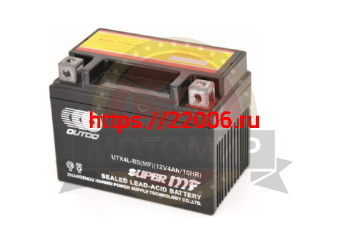Аккумулятор 12В 20 А/ч  UTX20L-BS, OUTDO  (177х88х154) обратная пол, кислотный